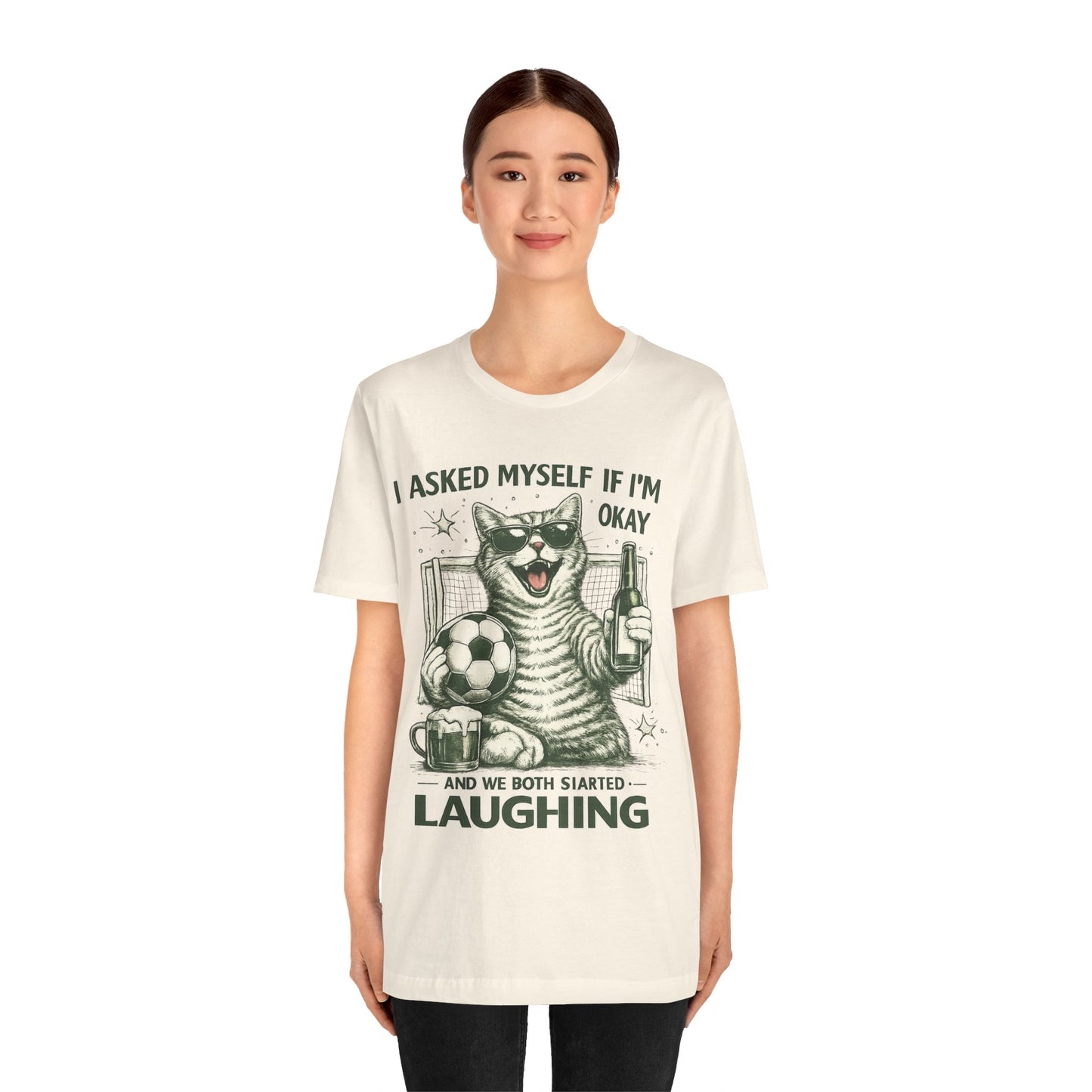 Cat Soccer Beer Shirt (Unisex T-Shirt)