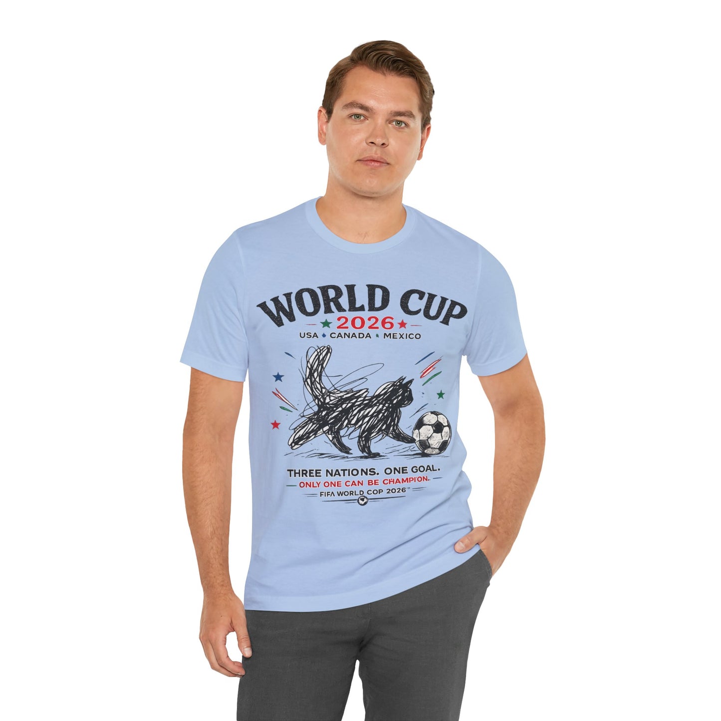 "Three Nations One Goal" World Cup 2026 Sketch Bunny Soccer (Unisex T-Shirt)π°β½π¨