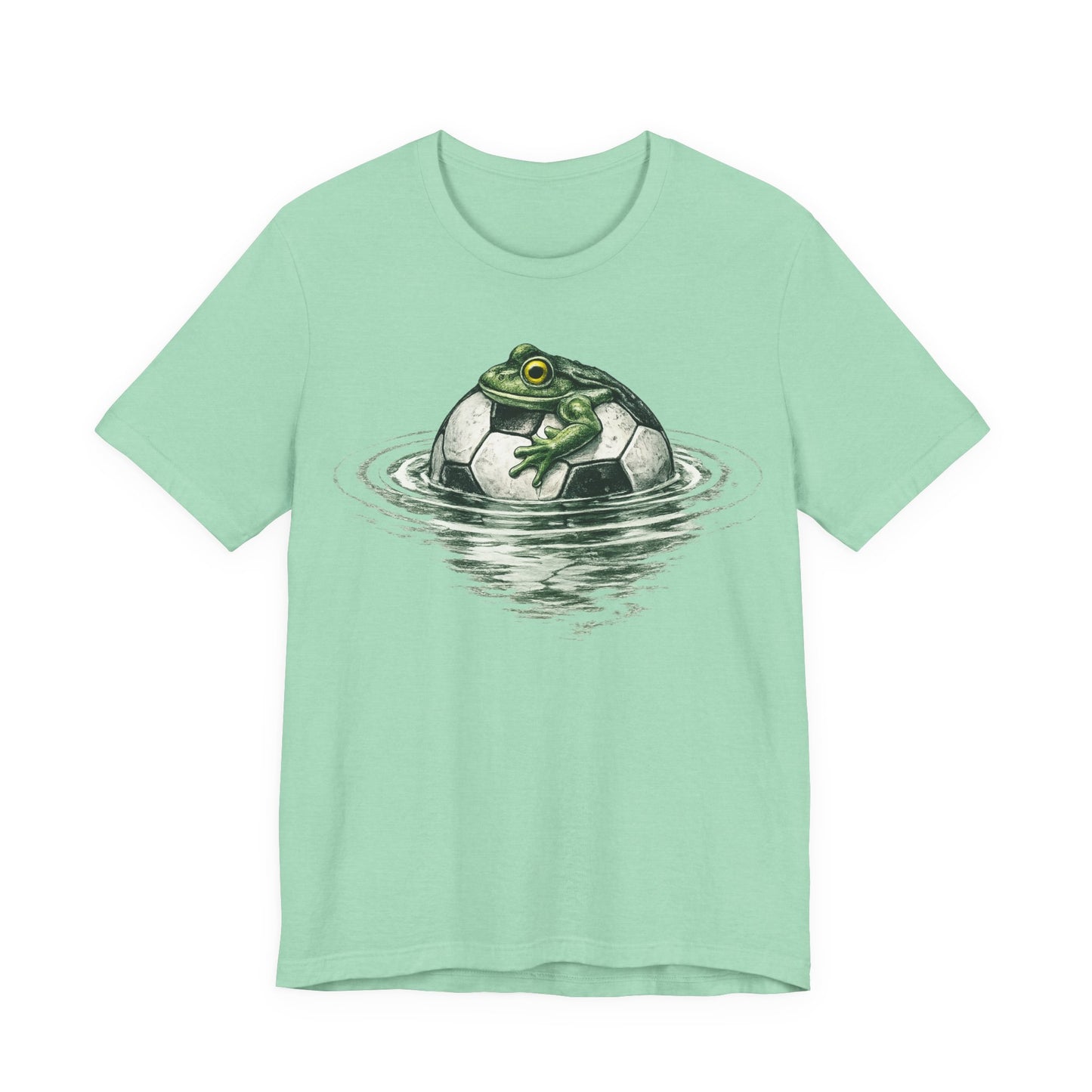 Frog on Soccer Ball T-Shirt - Funny Football Nature Tee ( Unisex T-shirt)
