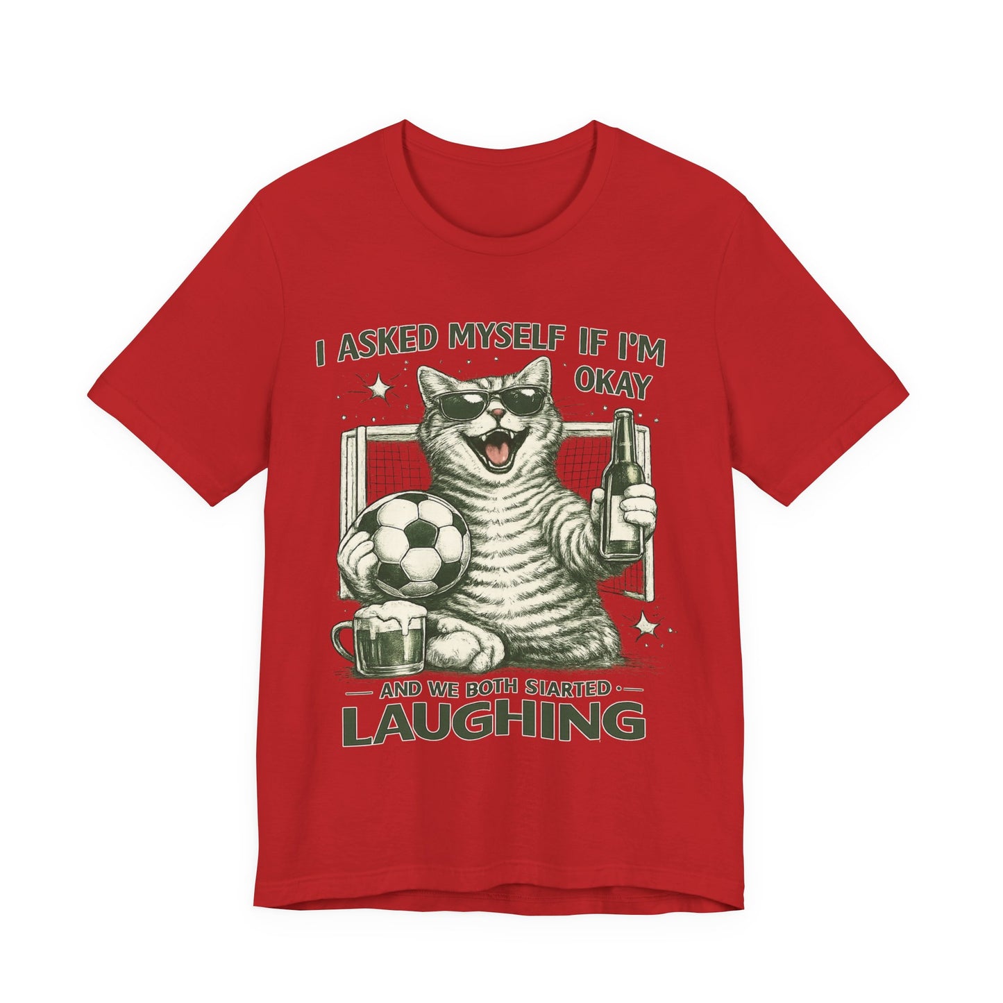Cat Soccer Beer Shirt (Unisex T-Shirt)