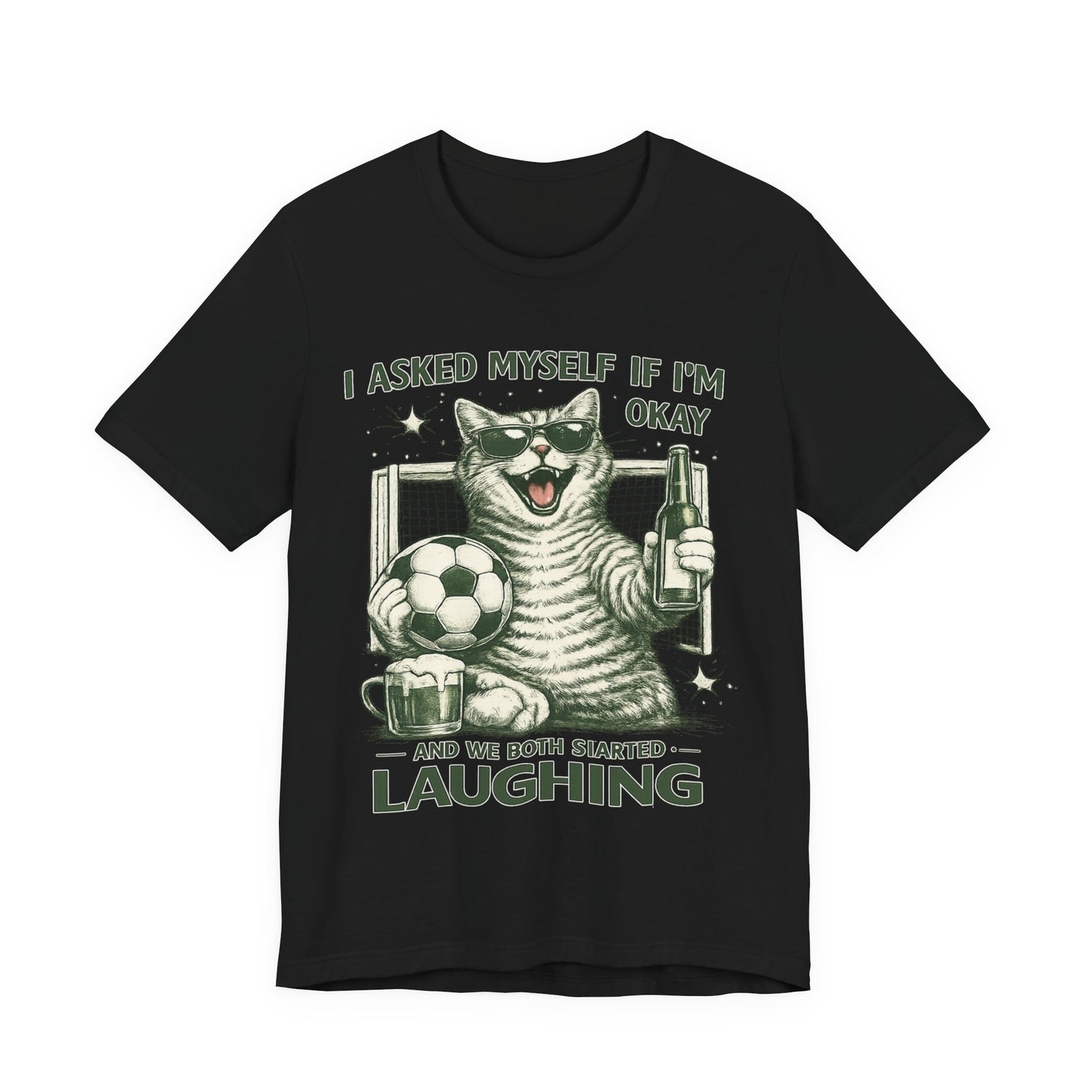 Cat Soccer Beer Shirt (Unisex T-Shirt)