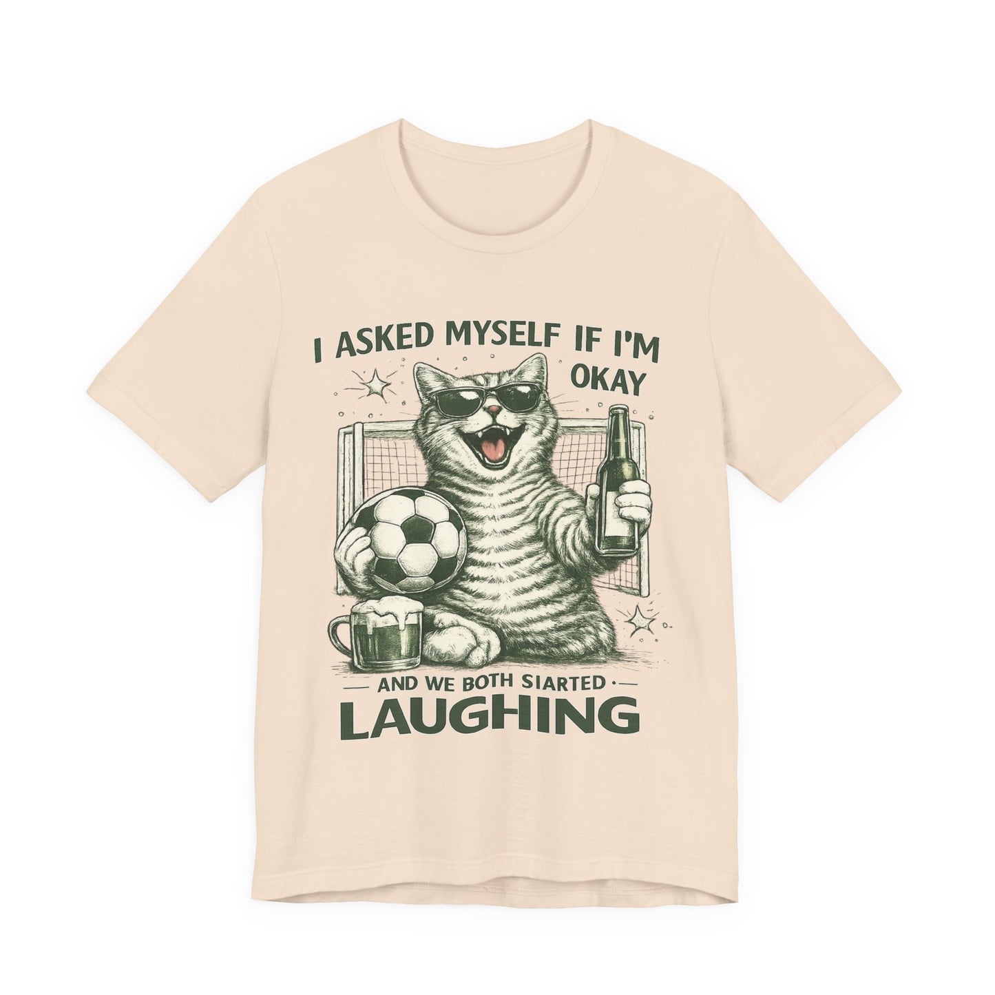 Cat Soccer Beer Shirt (Unisex T-Shirt)