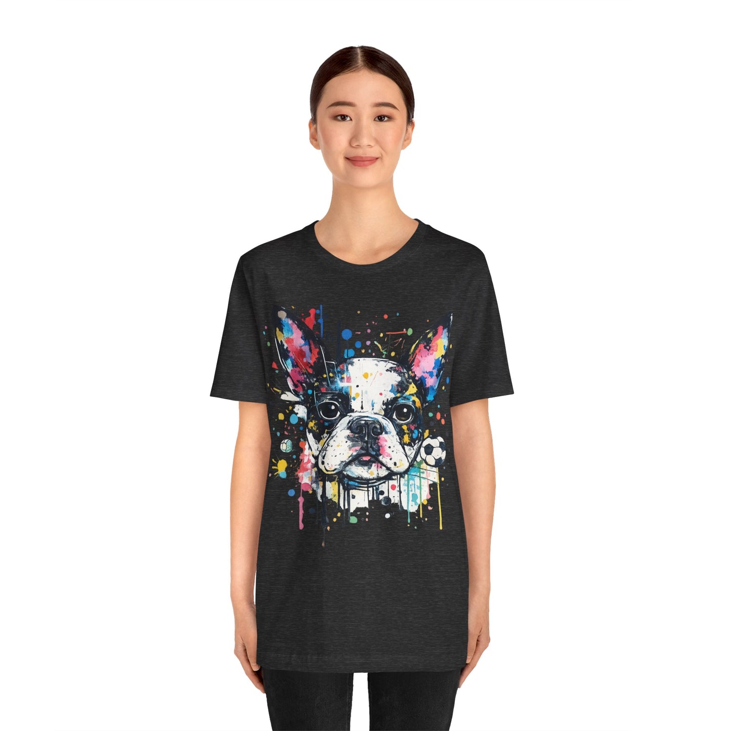 Watercolor French Bulldog Soccer T-Shirt - Artistic Dog ( Unisex T-Shirt)