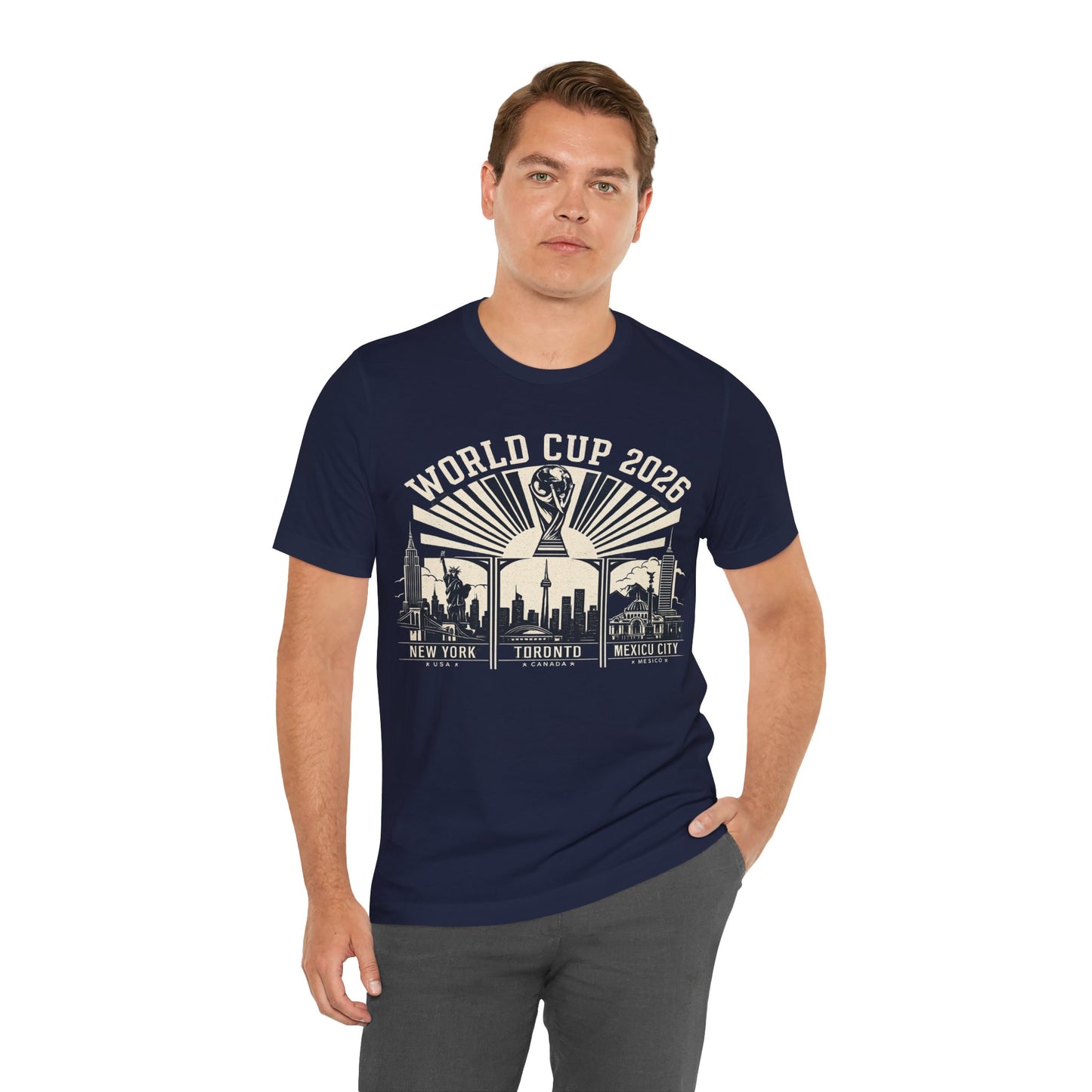 World Cup 2026 New York Toronto Mexico City Host Cities Skylines (Unisex T-Shirt)🗽🇺🇸 🏙️🇨🇦 🏛️🇲🇽