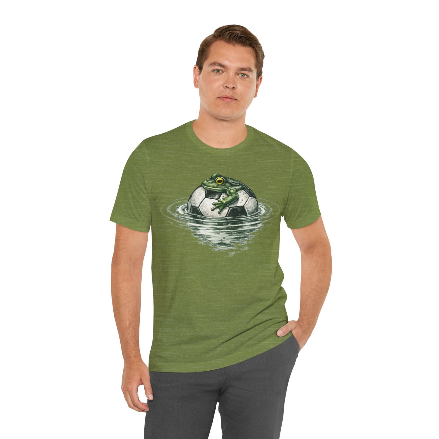 Frog on Soccer Ball T-Shirt - Funny Football Nature Tee ( Unisex T-shirt)