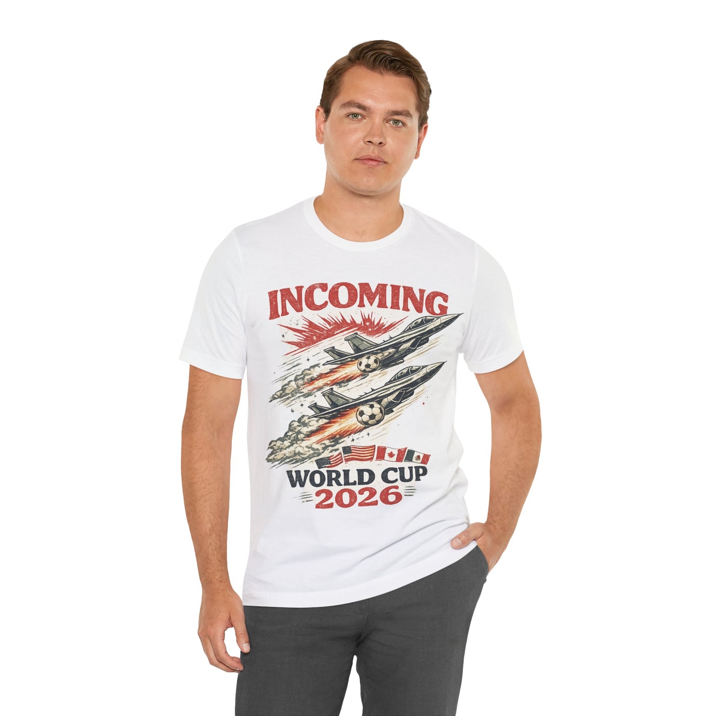 "INCOMING" World Cup 2026 Fighter Jets Soccer Balls (Unisex T-Shirt)✈️⚽💥