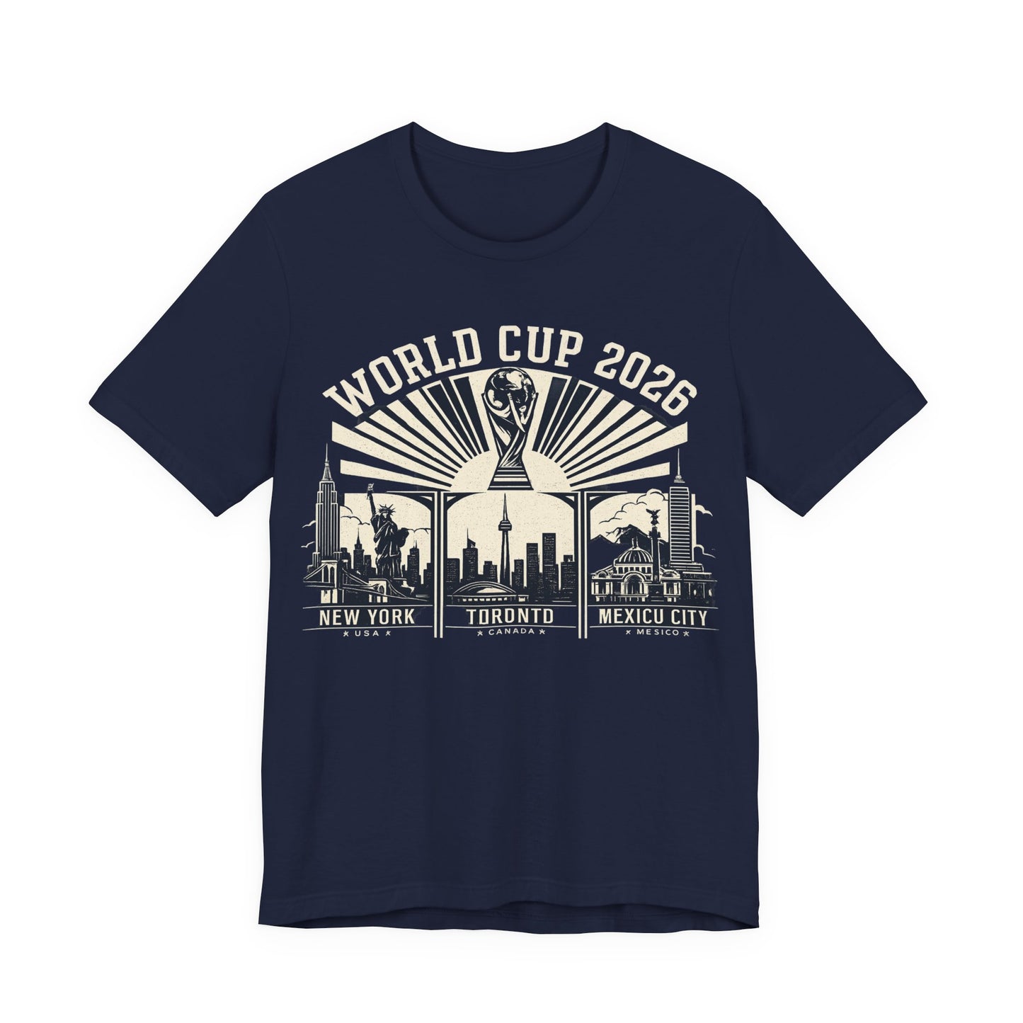 World Cup 2026 New York Toronto Mexico City Host Cities Skylines (Unisex T-Shirt)🗽🇺🇸 🏙️🇨🇦 🏛️🇲🇽