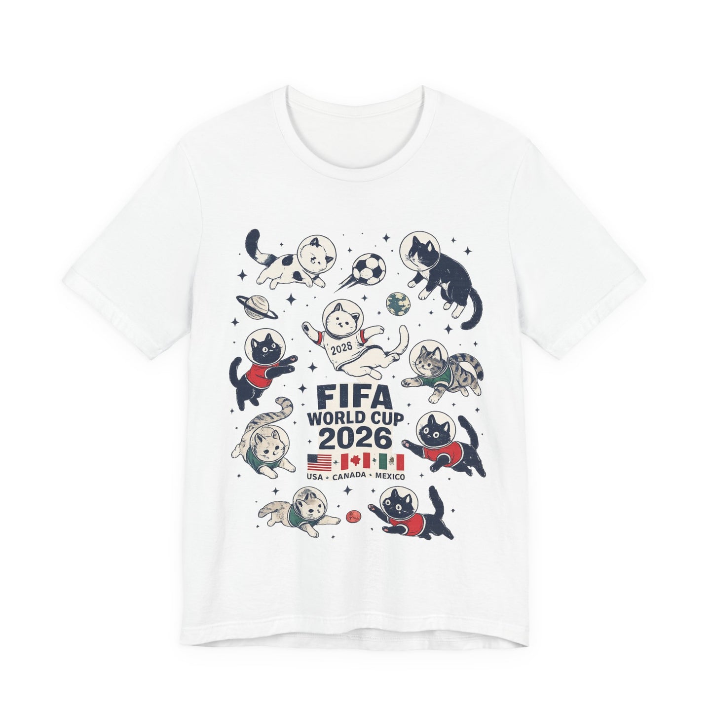 FIFA World Cup 2026 Space Cats Astronaut Soccer (Unisex T-Shirt)🐱🚀⚽✨