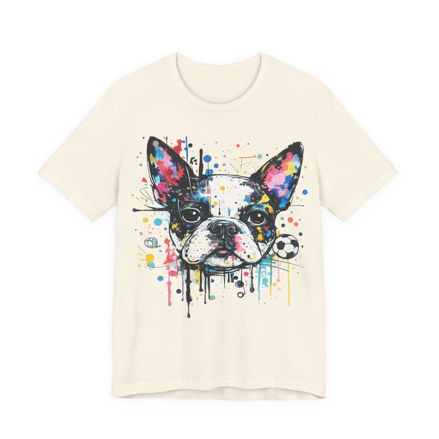 Watercolor French Bulldog Soccer T-Shirt - Artistic Dog ( Unisex T-Shirt)