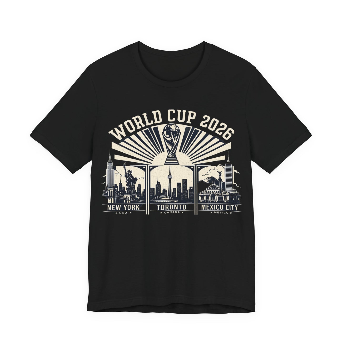 World Cup 2026 New York Toronto Mexico City Host Cities Skylines (Unisex T-Shirt)🗽🇺🇸 🏙️🇨🇦 🏛️🇲🇽