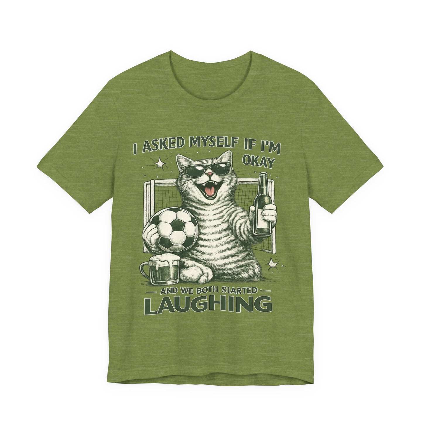 Cat Soccer Beer Shirt (Unisex T-Shirt)