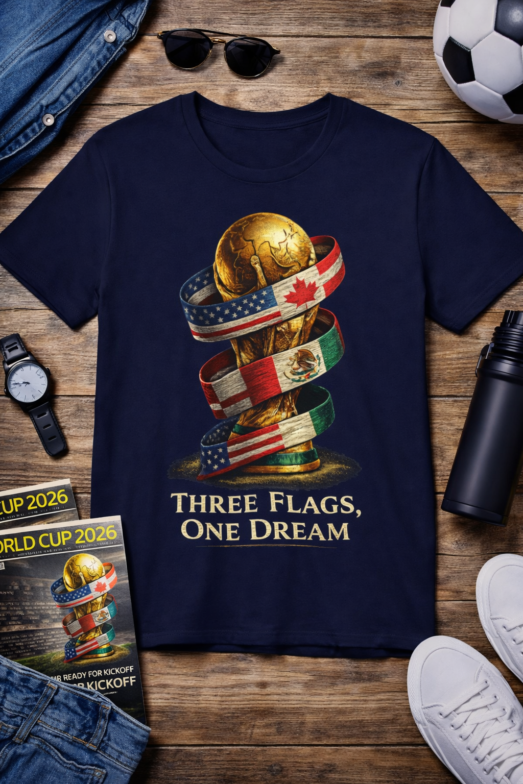 World Cup 2026 Three Flags One Dream  (Unisex T-Shirt)