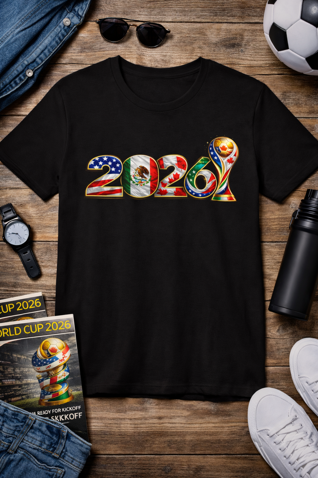 World Cup 2026 USA Mexico Canada Soccer (Unisex T-Shirt )