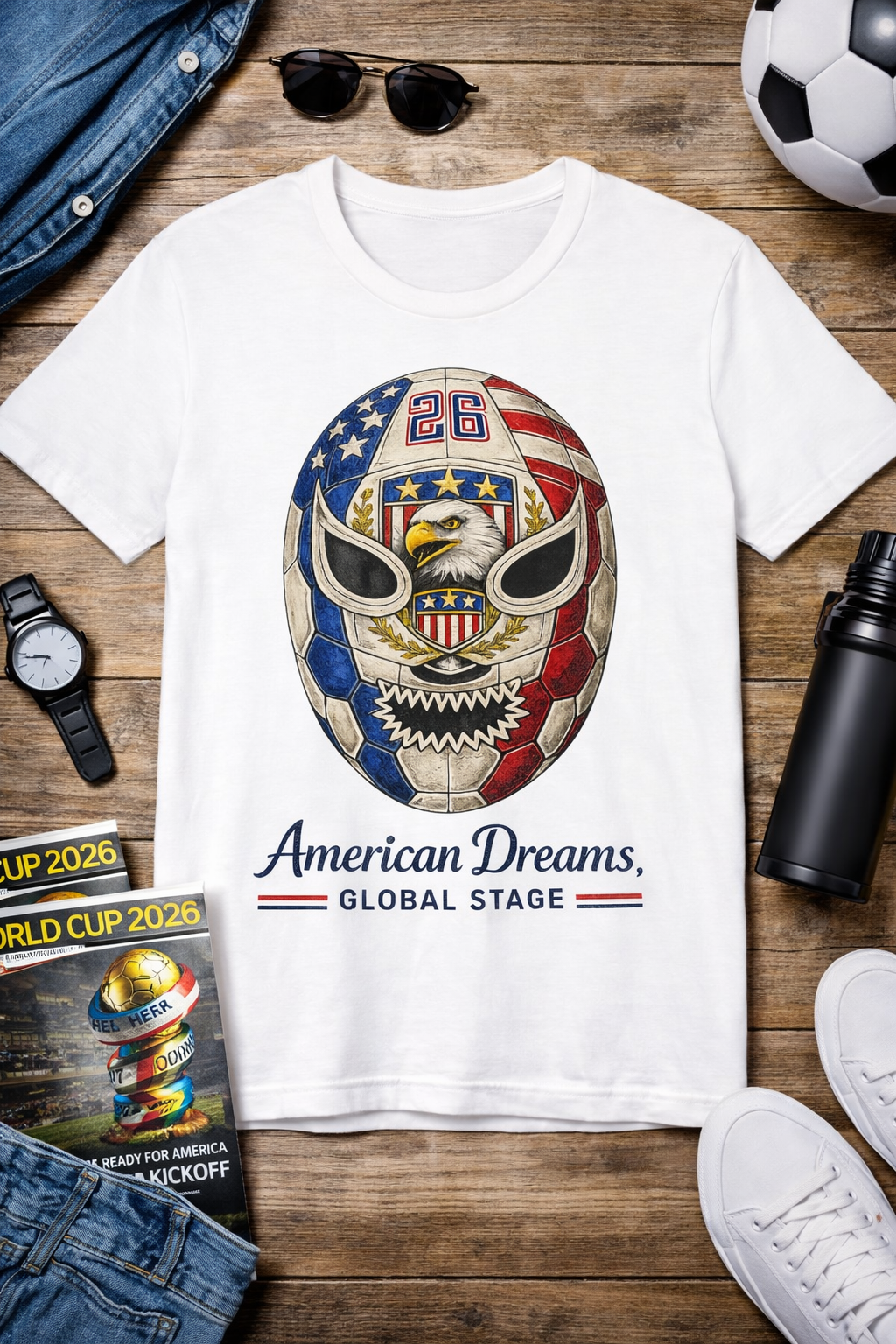 Patriotic Flag Mask Graphic (Unisex T-Shirt)