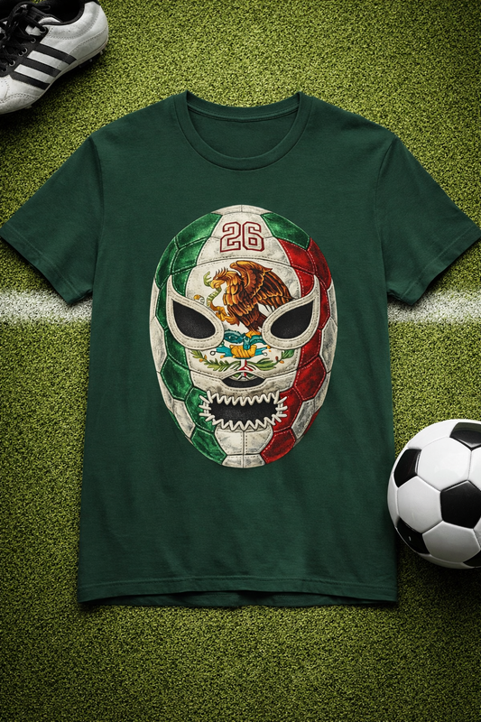 Luchador Mask Mexico Flag (Unisex T‑Shirt )