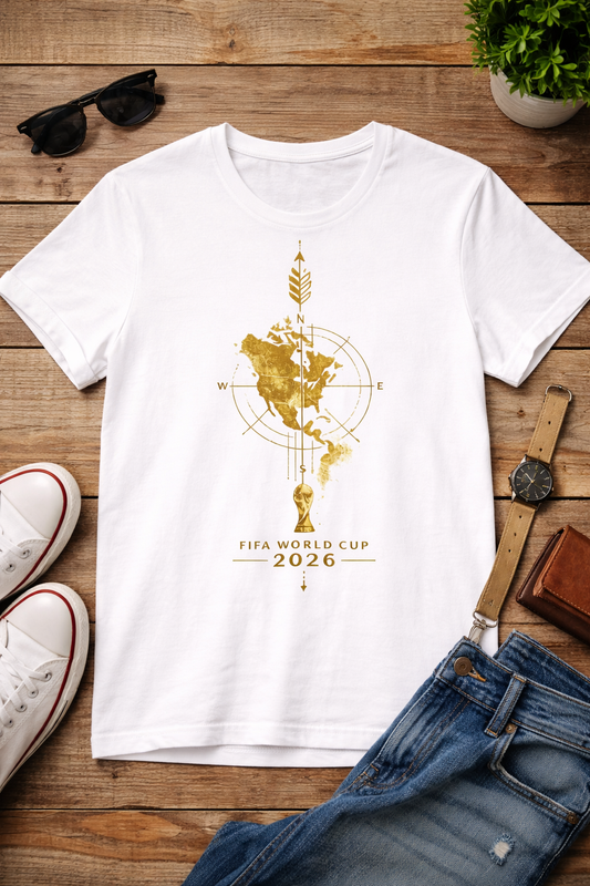 FIFA World Cup 2026 Americas Map Compass Gold (Unisex T-Shirt)