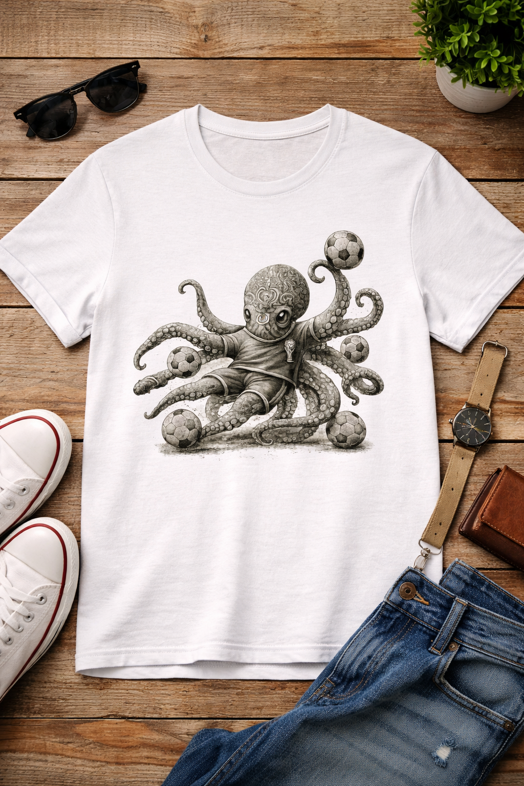 Octopus Soccer Player (Unisex T-Shirt)