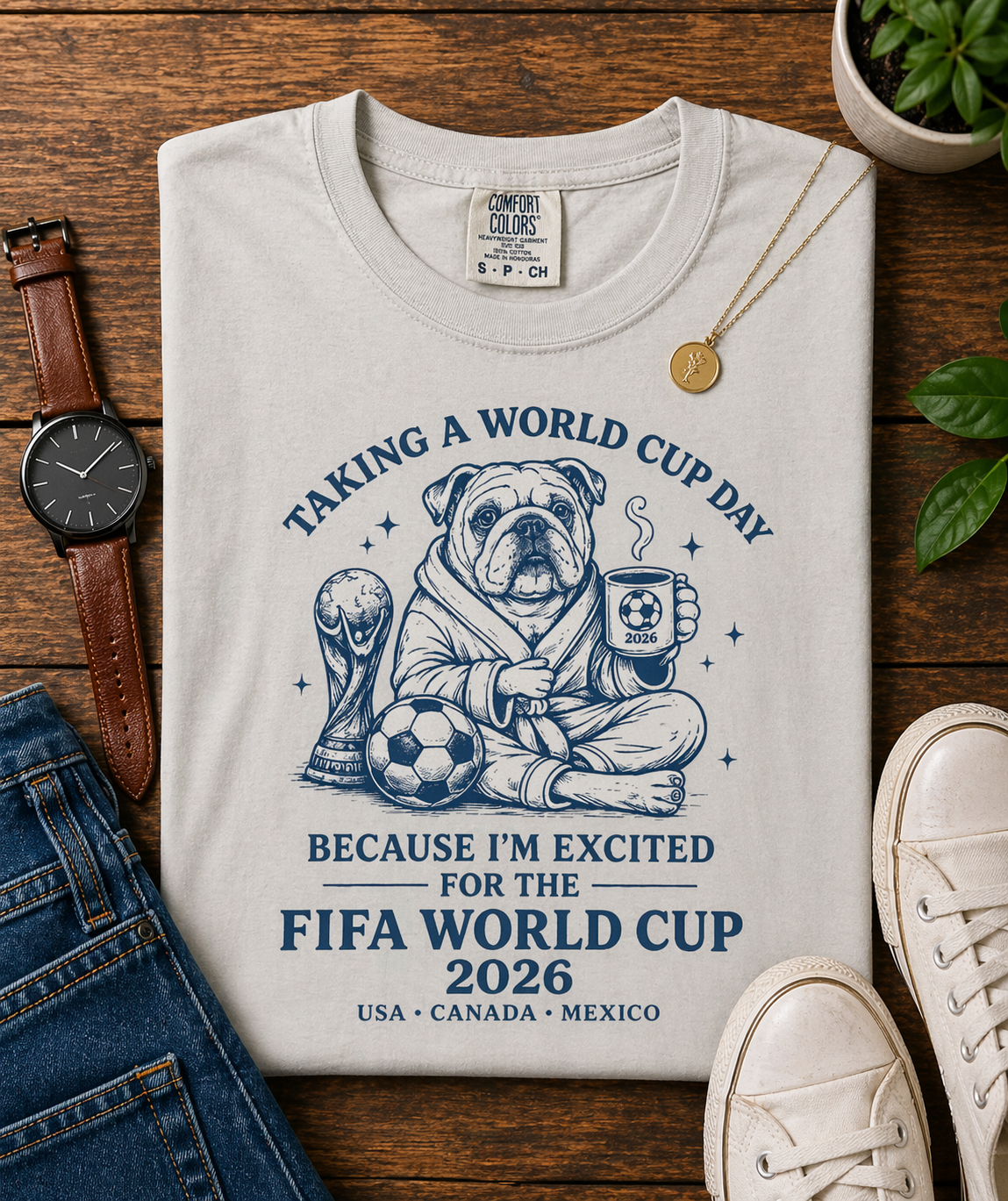 Taking A World Cup Day" Bulldog Coffee FIFA 2026 (Unisex T-Shirt)