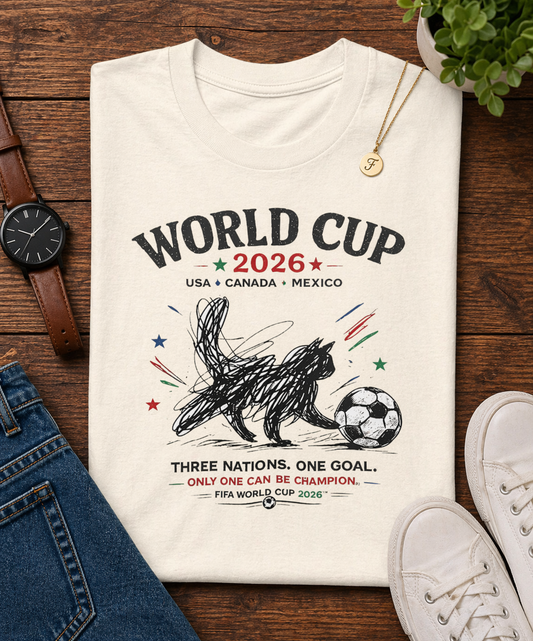 "Three Nations One Goal" World Cup 2026 Sketch Bunny Soccer (Unisex T-Shirt)🐰⚽🎨