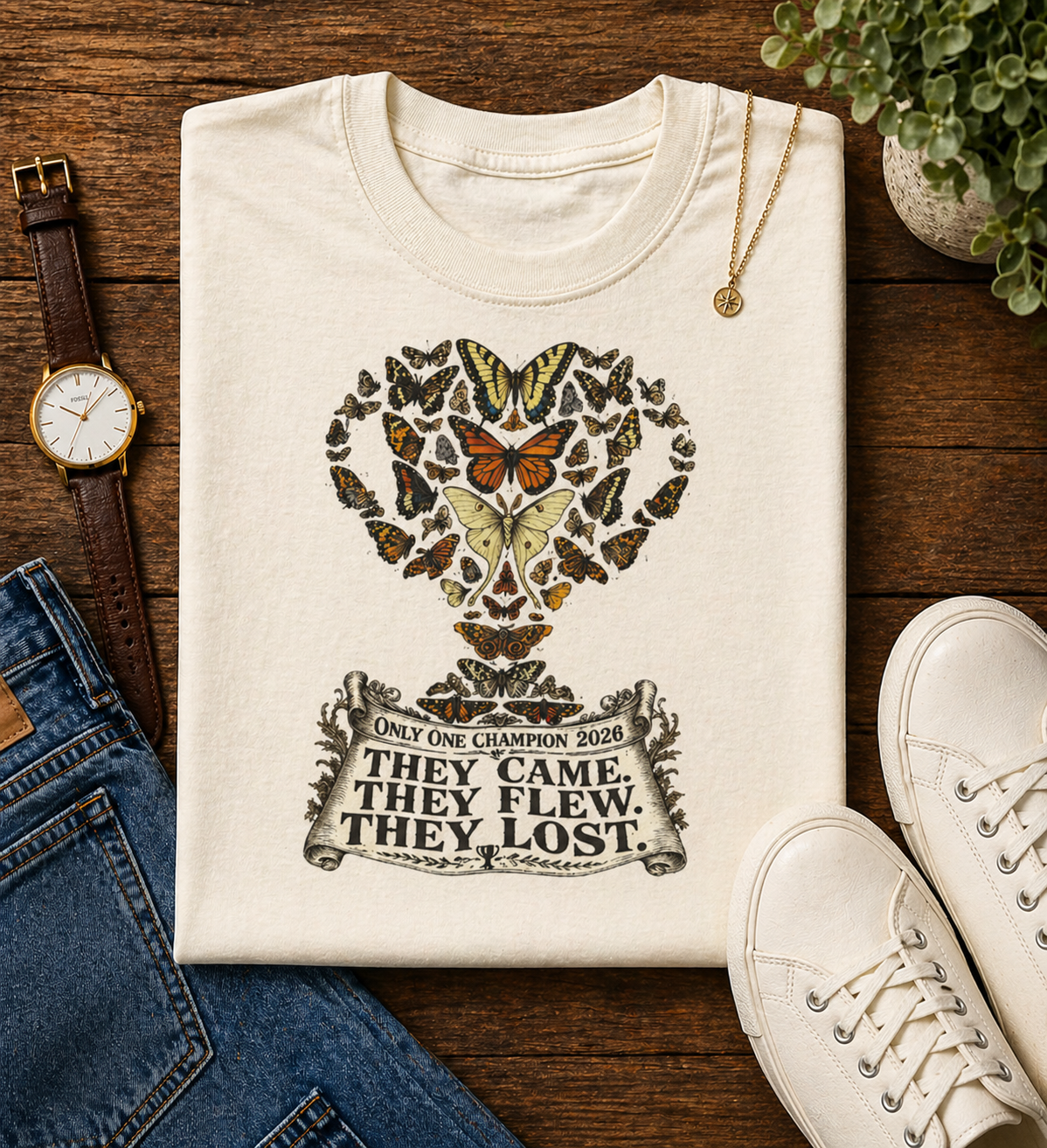 They Came They Flew They Lost" World Cup 2026 Butterflies Trophy (Unisex T-Shirt)🦋🏆⚽