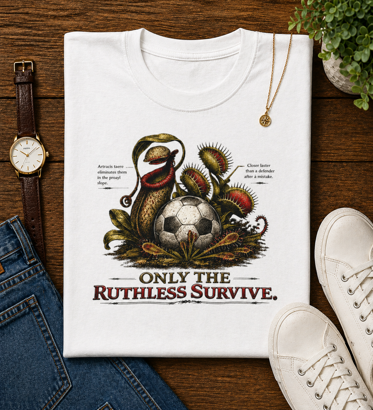 "Only The Ruthless Survive" World Cup Carnivorous Plants Soccer ( Unisex T-Shirt)🌱⚽🦷