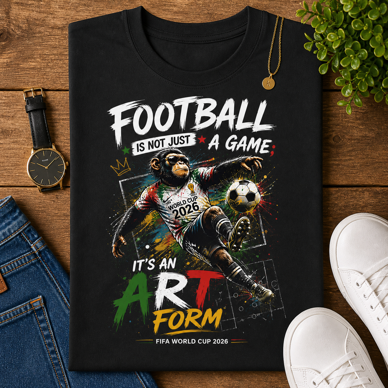 "Football Is Not Just A Game, It's An Art Form" (Unisex T-Shirt)🐒⚽🎨👑