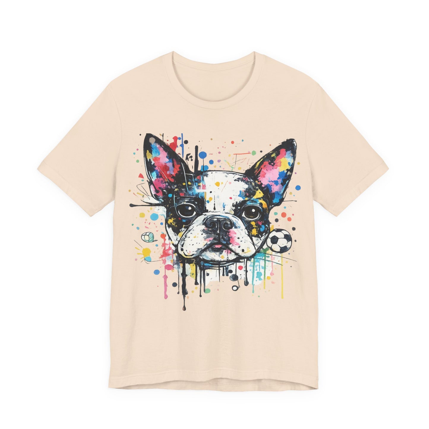 Watercolor French Bulldog Soccer T-Shirt - Artistic Dog ( Unisex T-Shirt)