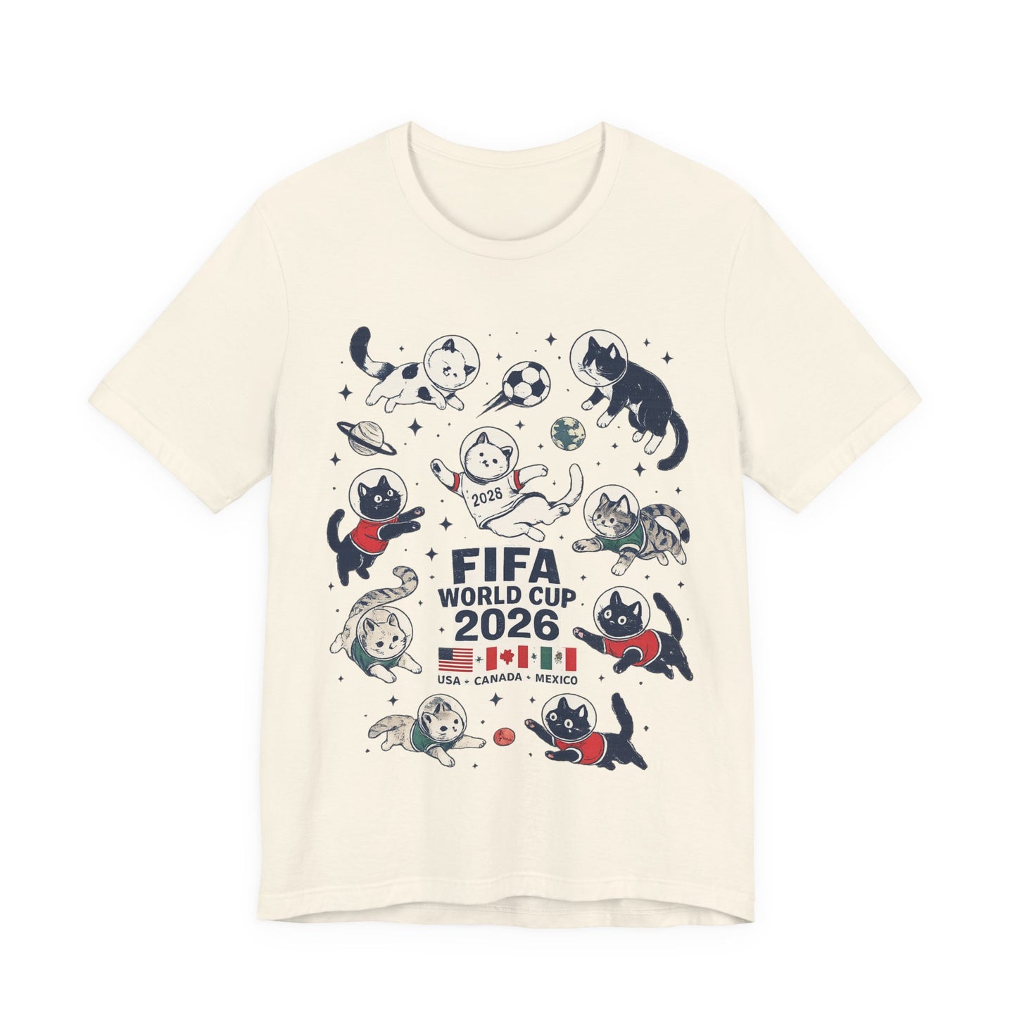FIFA World Cup 2026 Space Cats Astronaut Soccer (Unisex T-Shirt)🐱🚀⚽✨