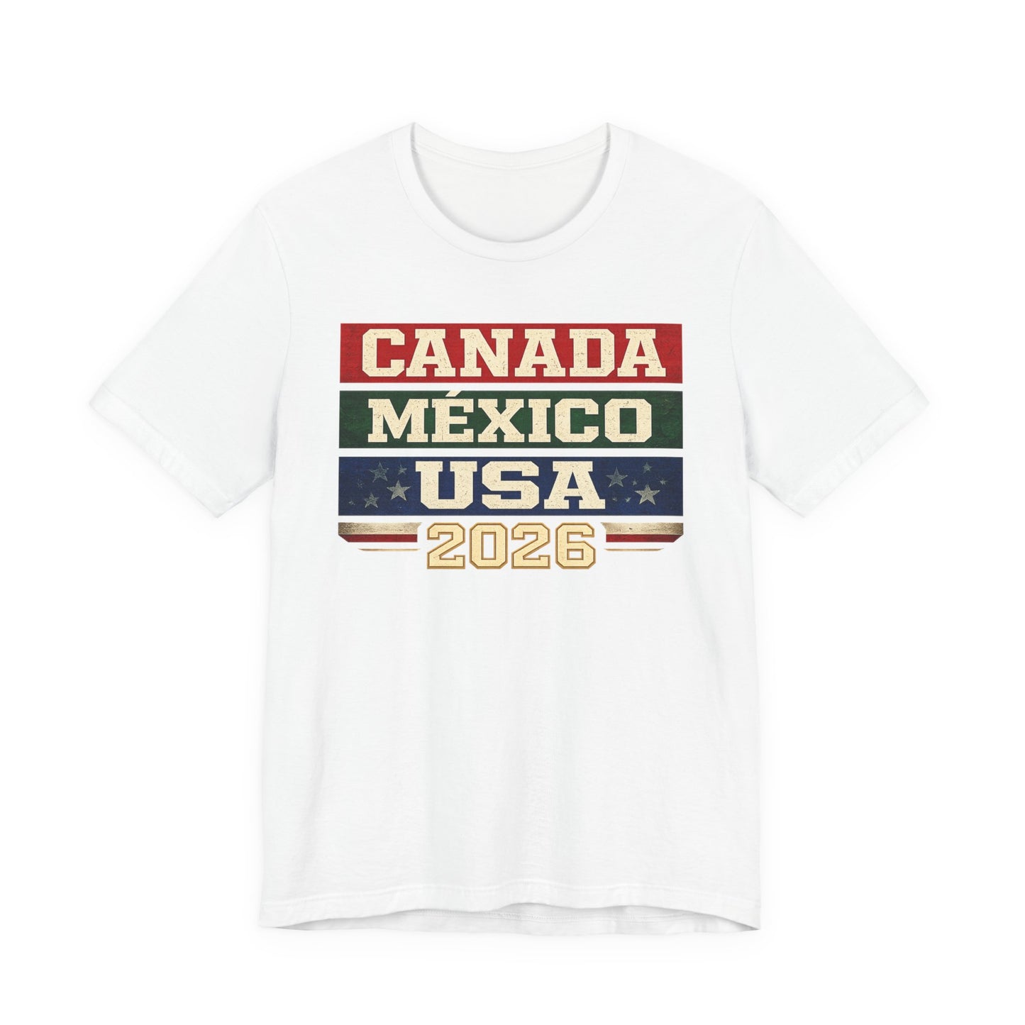 Canada Mexico USA 2026 Vintage Stripe Tee (Unisex T-Shirt)