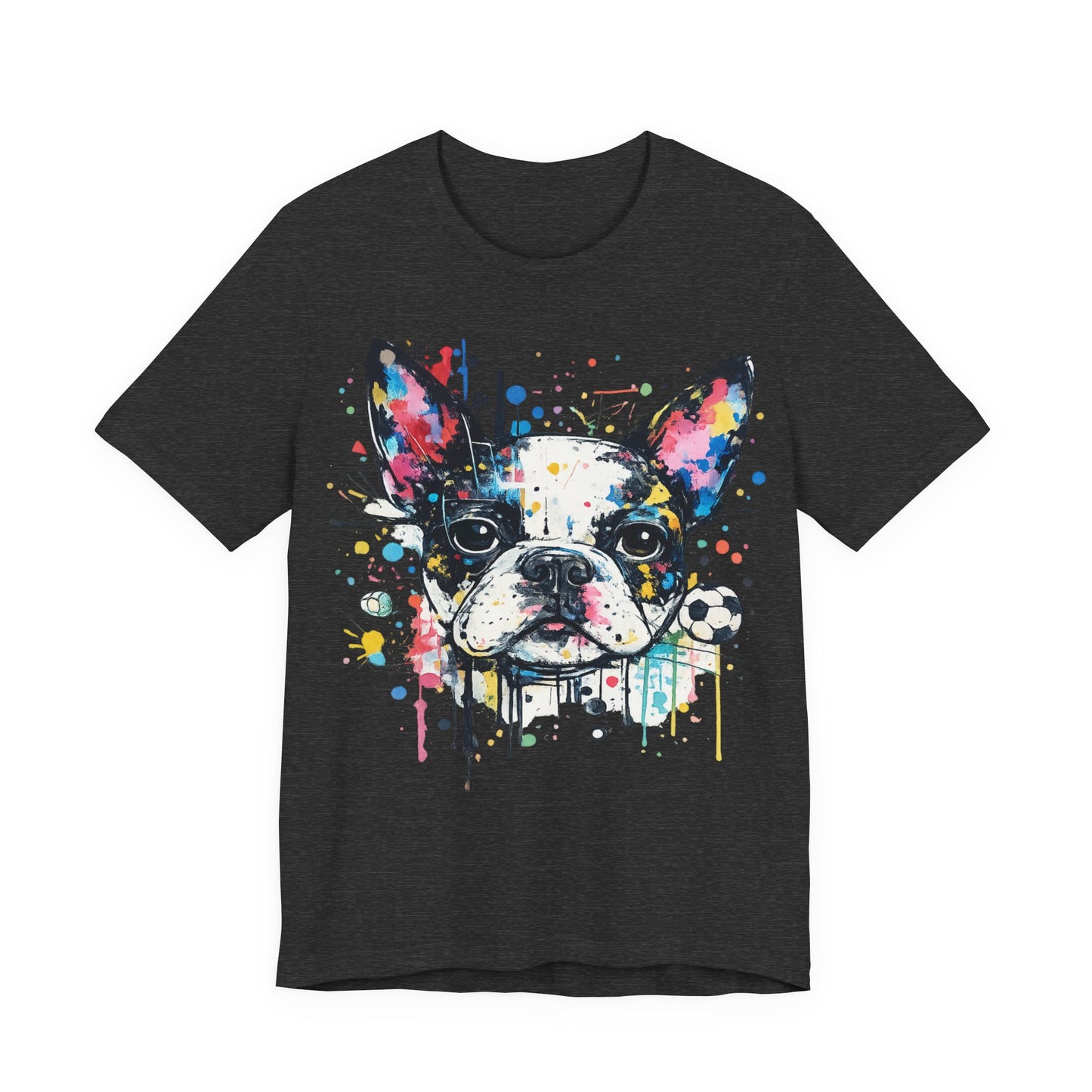 Watercolor French Bulldog Soccer T-Shirt - Artistic Dog ( Unisex T-Shirt)