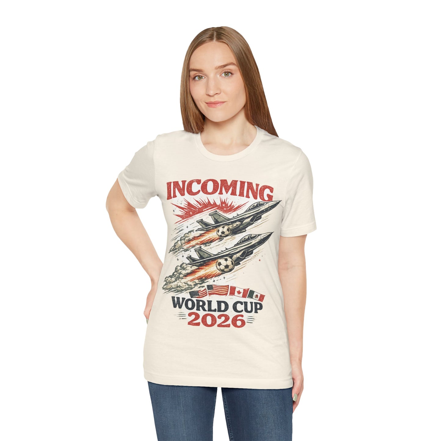 "INCOMING" World Cup 2026 Fighter Jets Soccer Balls (Unisex T-Shirt)✈️⚽💥