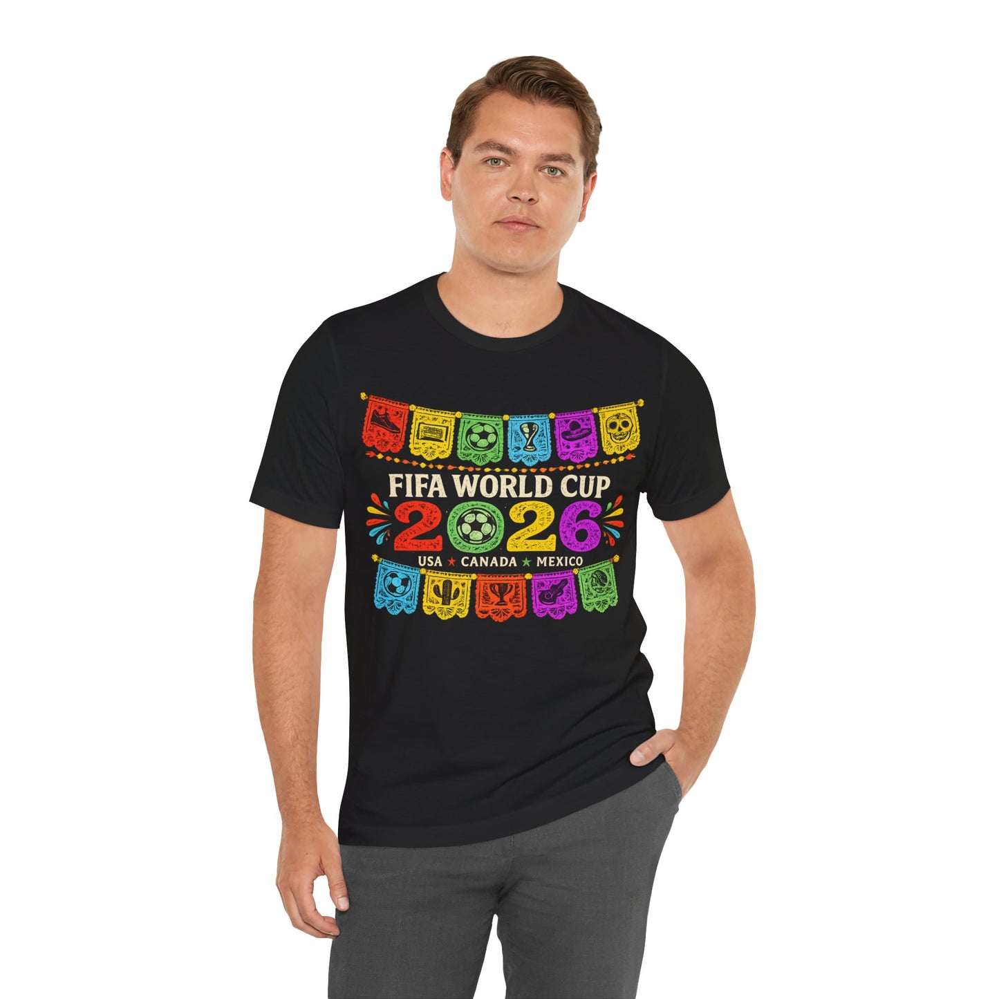 FIFA World Cup 2026 Mexican Papel Picado Banner (Unisex T-Shirt)🎉⚽🇲🇽