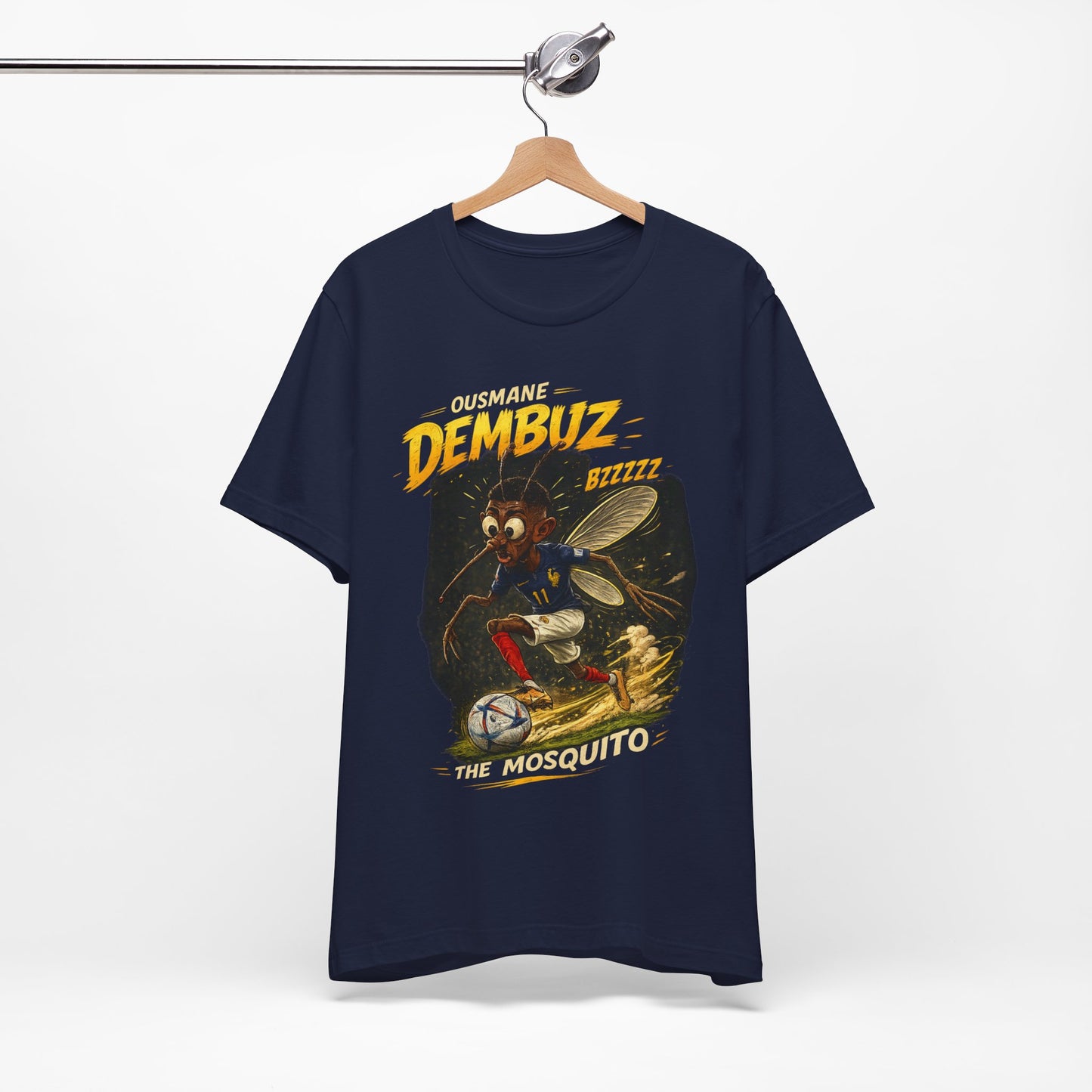 "Ousmane Dembuz — The Mosquito. Bzzzzz!" Funny Football Parody France T-Shirt 🦟🇫🇷⚽⚡😂