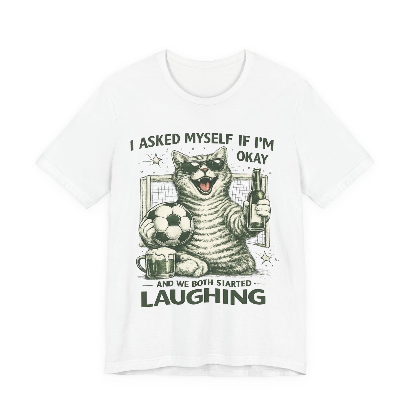 Cat Soccer Beer Shirt (Unisex T-Shirt)