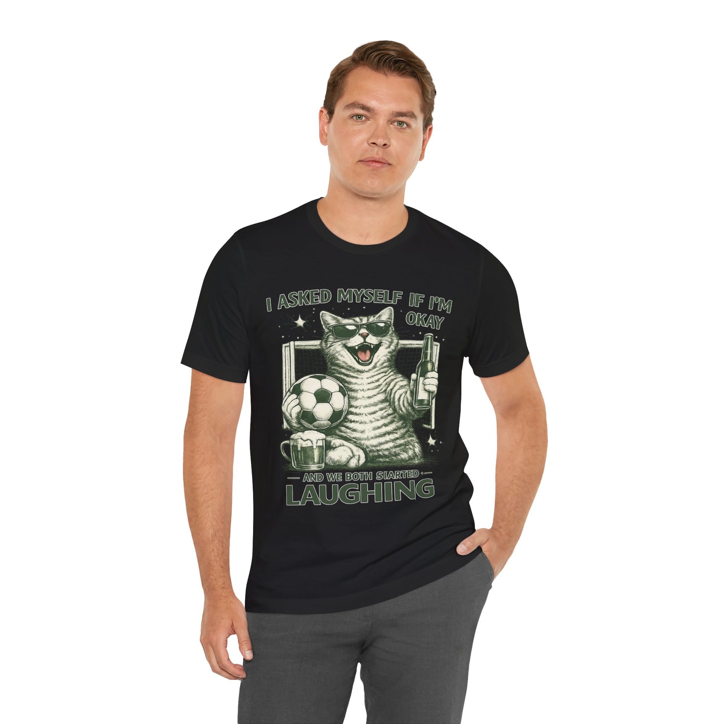 Cat Soccer Beer Shirt (Unisex T-Shirt)