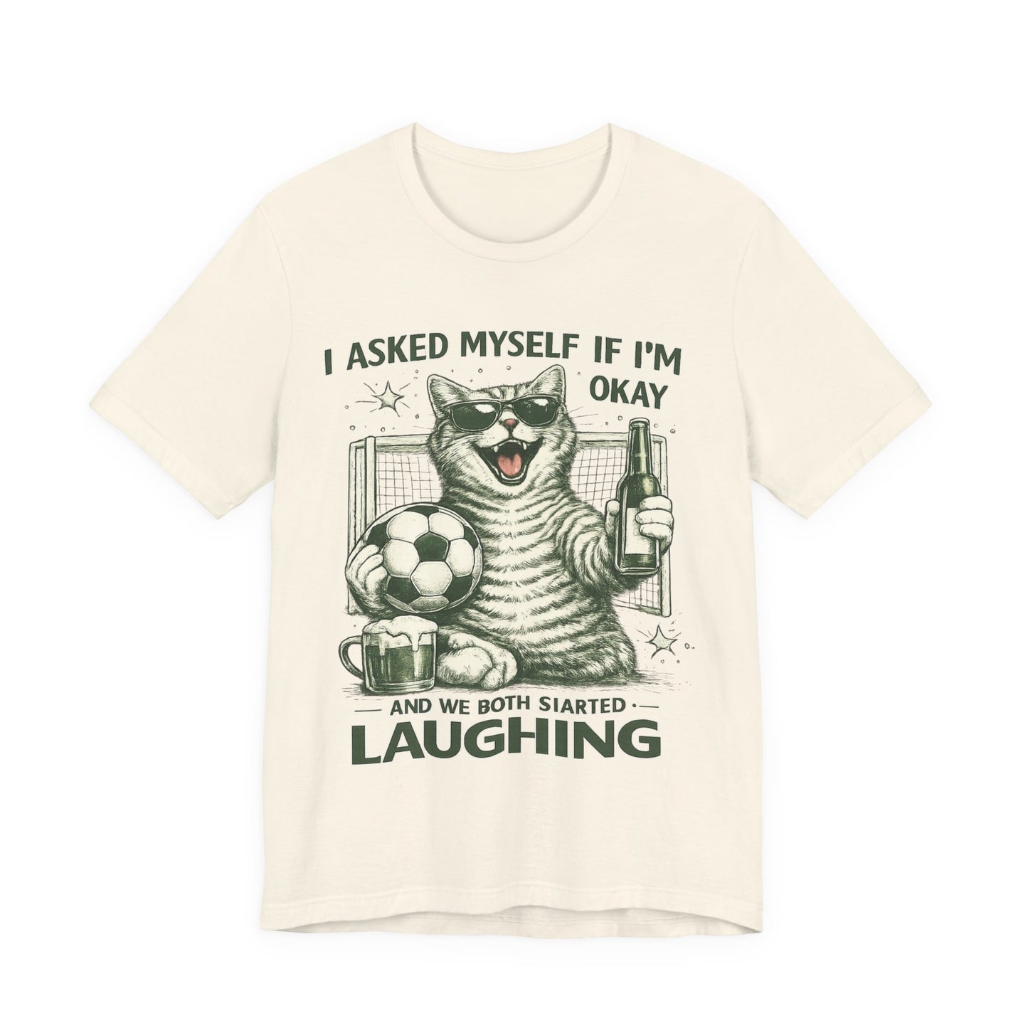 Cat Soccer Beer Shirt (Unisex T-Shirt)