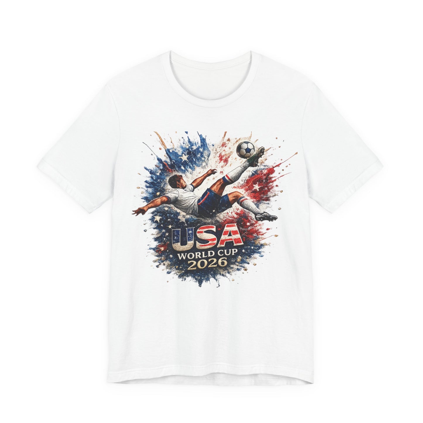 USA World Cup 2026 Bicycle Kick Paint Explosion (Unisex T-Shirt)⚽🇺🇸💥