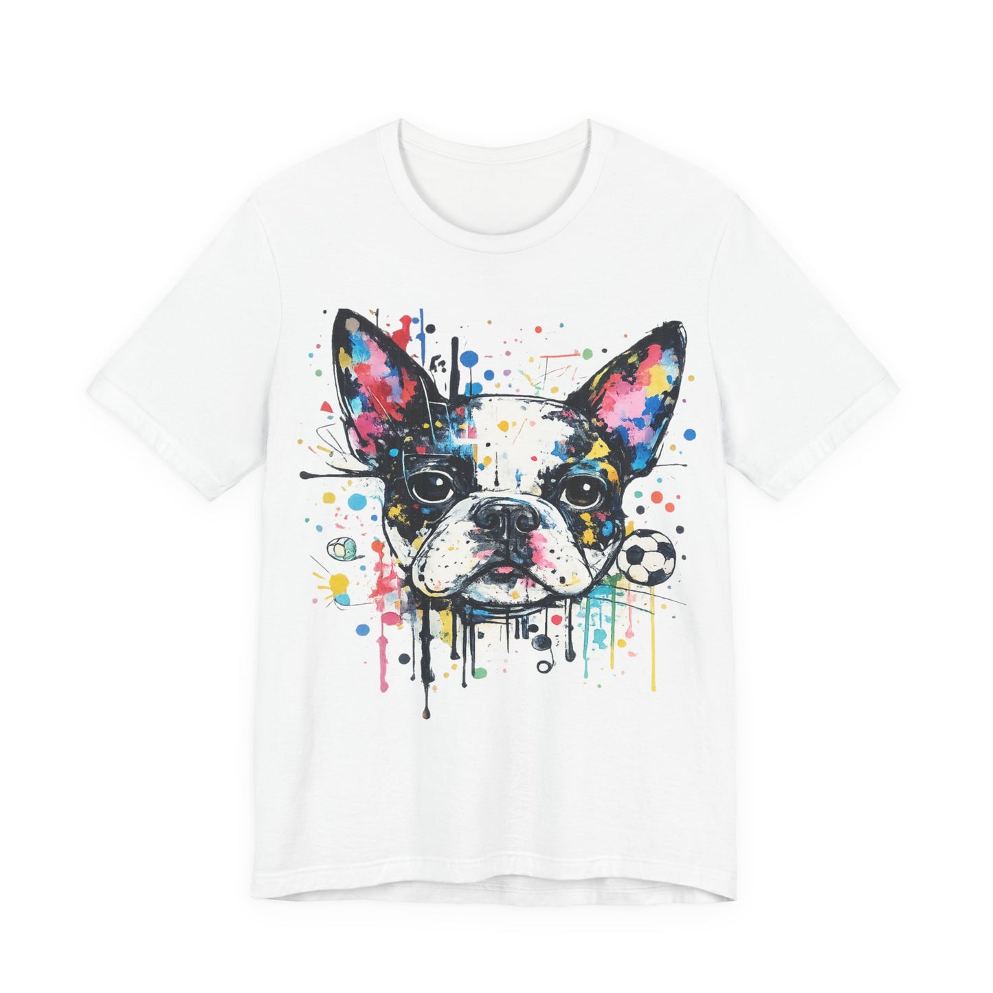 Watercolor French Bulldog Soccer T-Shirt - Artistic Dog ( Unisex T-Shirt)