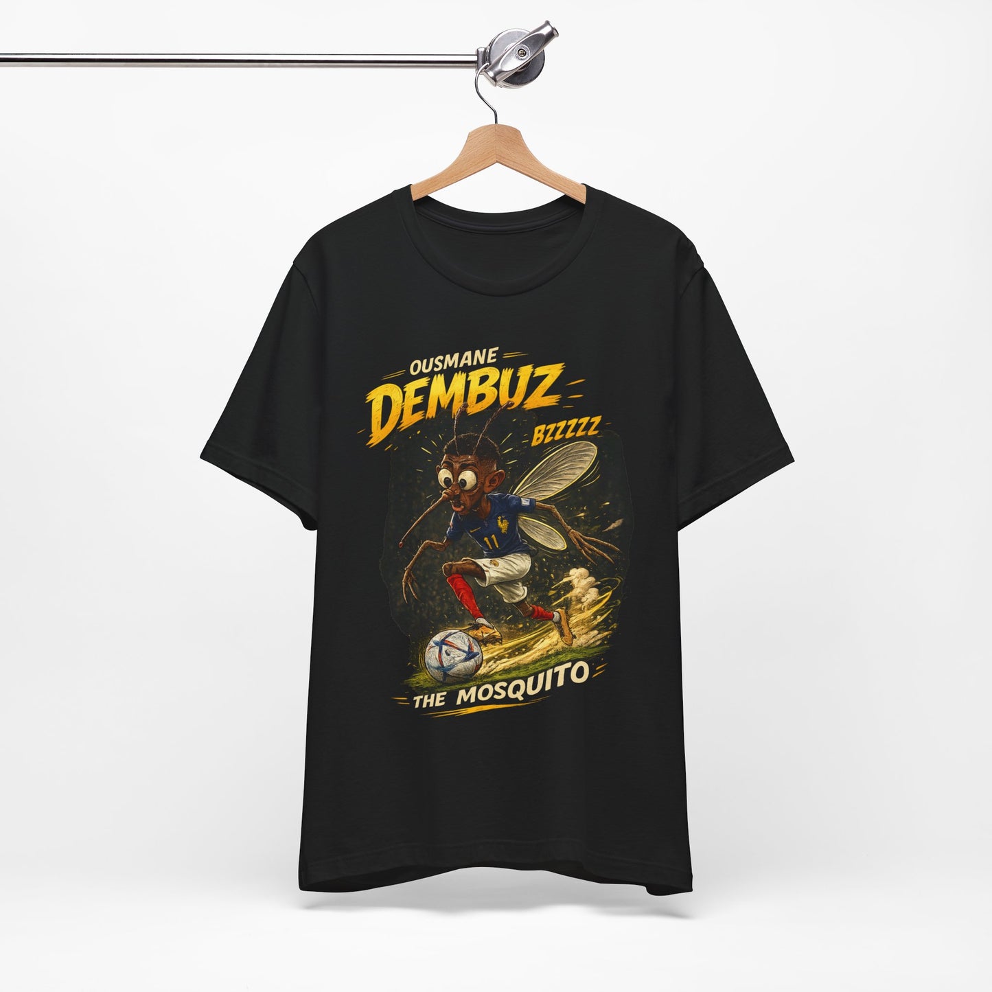 "Ousmane Dembuz — The Mosquito. Bzzzzz!" Funny Football Parody France T-Shirt 🦟🇫🇷⚽⚡😂