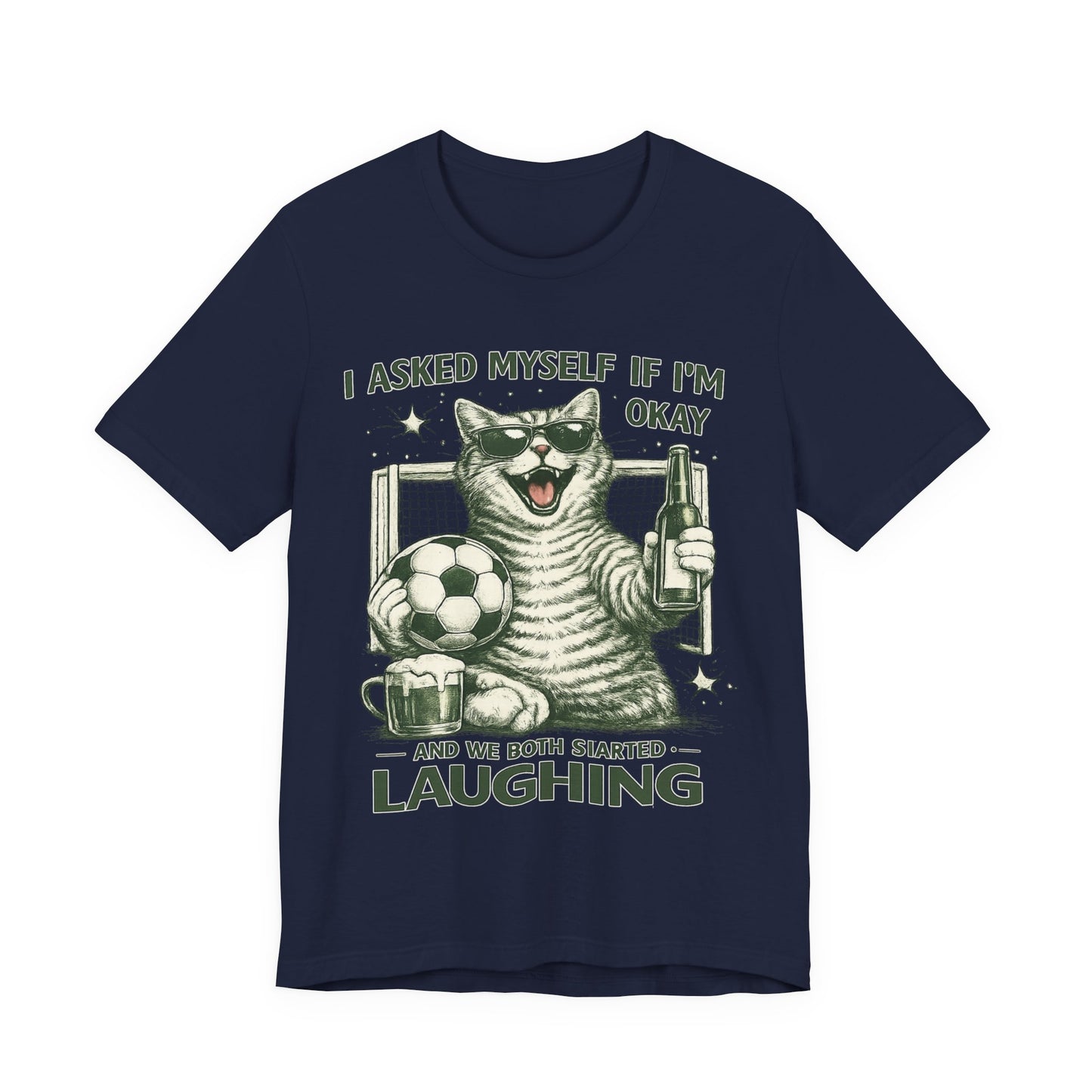 Cat Soccer Beer Shirt (Unisex T-Shirt)