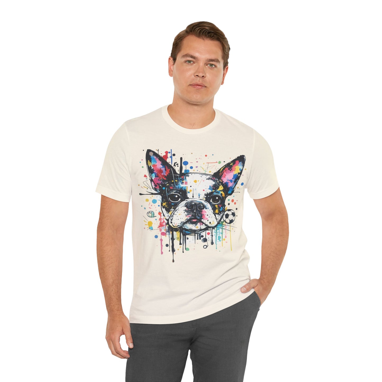 Watercolor French Bulldog Soccer T-Shirt - Artistic Dog ( Unisex T-Shirt)