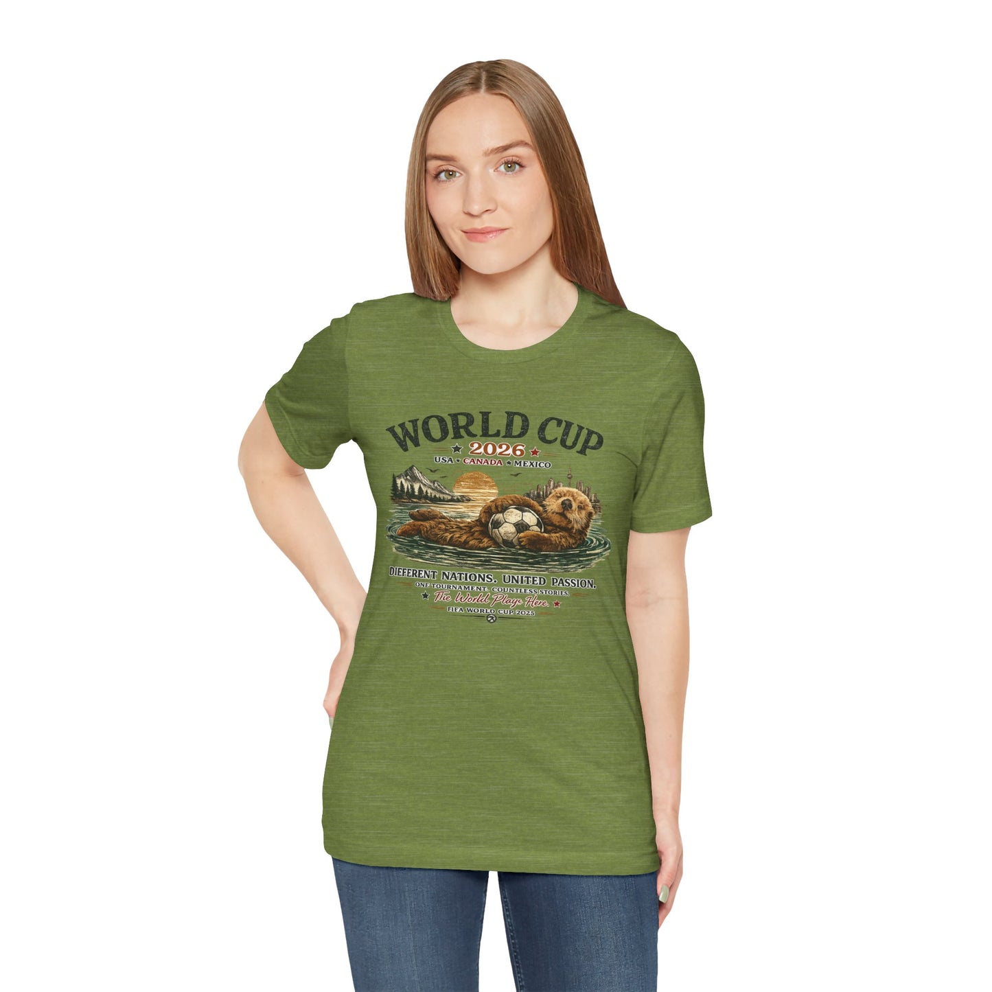 "Different Nations United Passion" World Cup 2026 Otter Soccer (Unisex T-Shirt)🦦⚽🌄