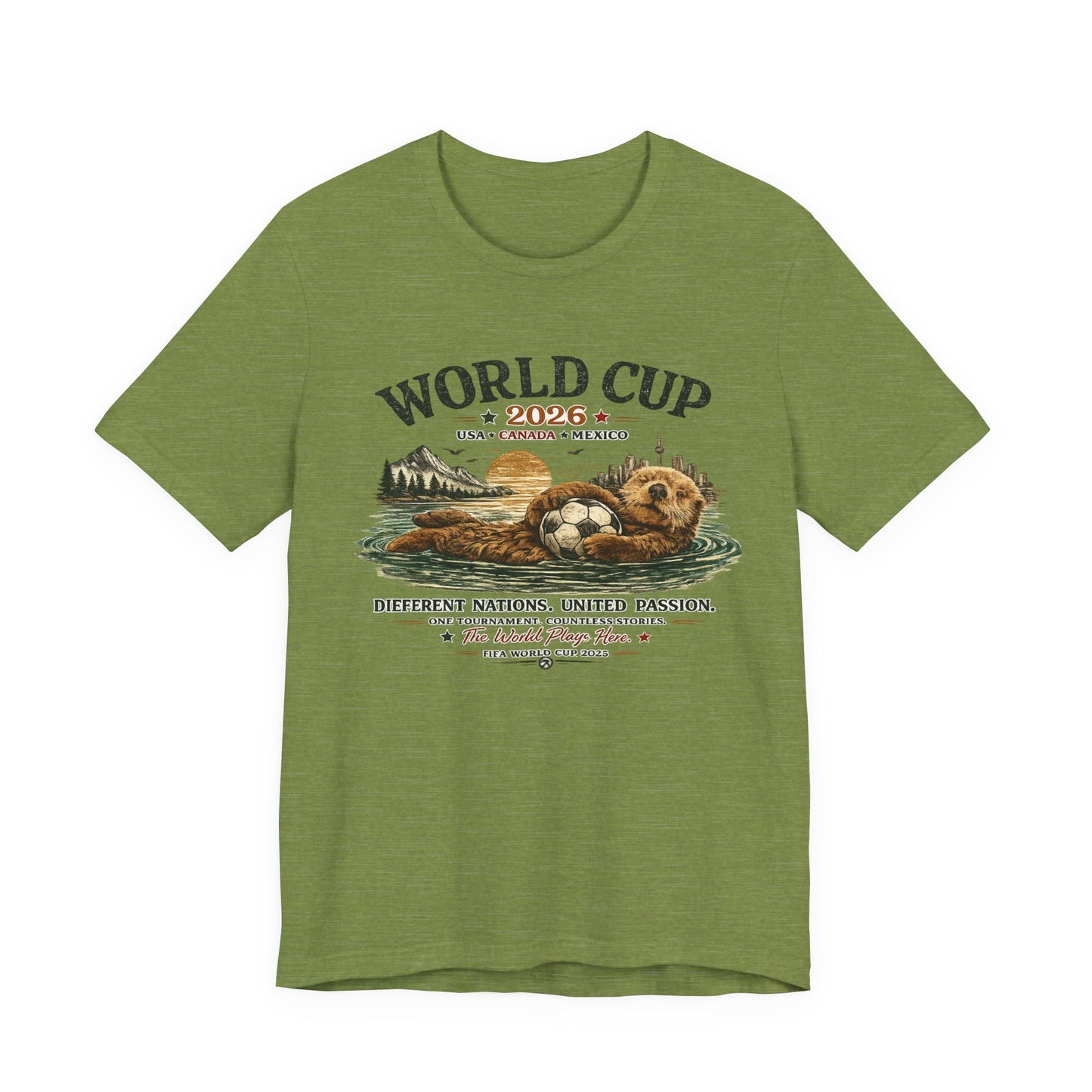 "Different Nations United Passion" World Cup 2026 Otter Soccer (Unisex T-Shirt)🦦⚽🌄