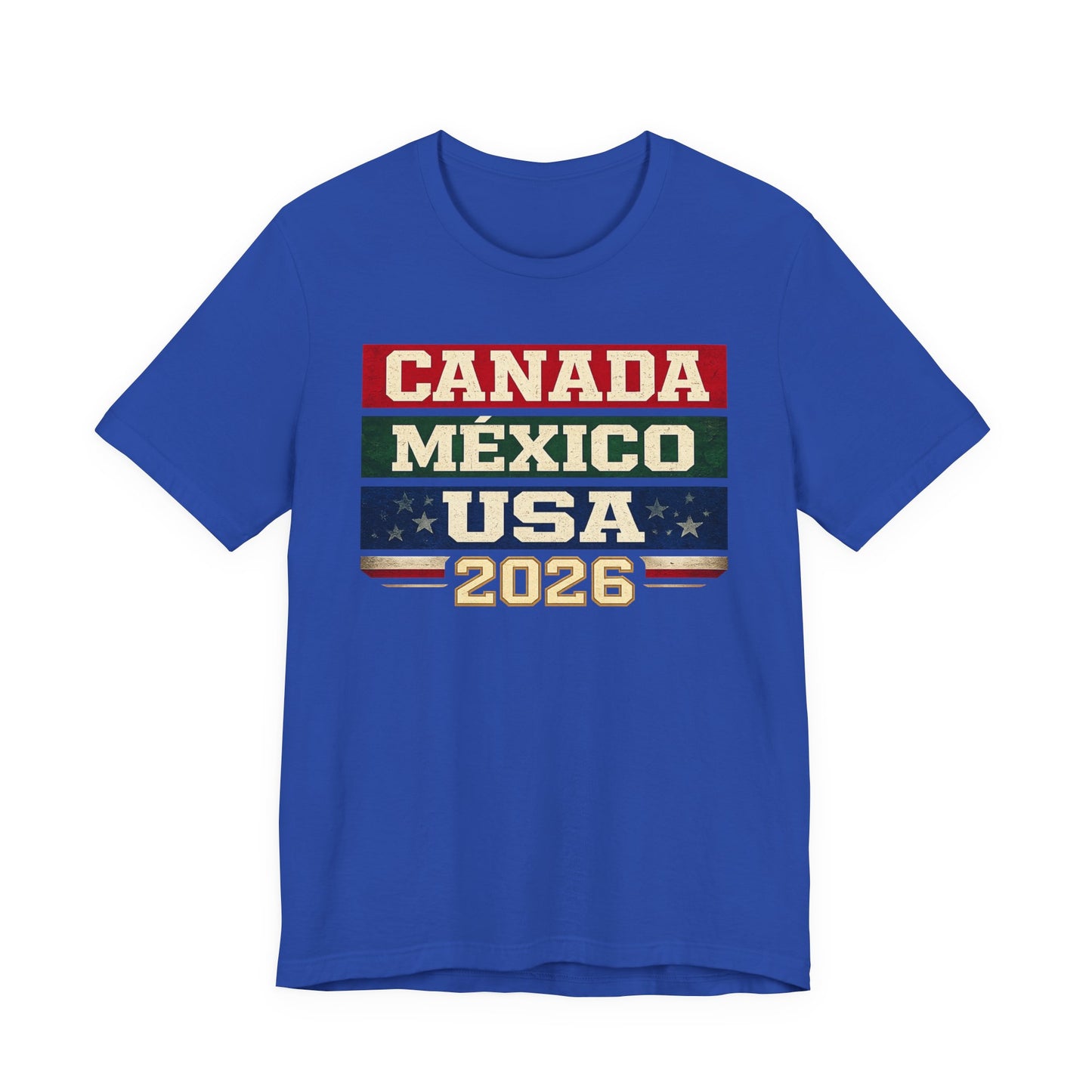 Canada Mexico USA 2026 Vintage Stripe Tee (Unisex T-Shirt)